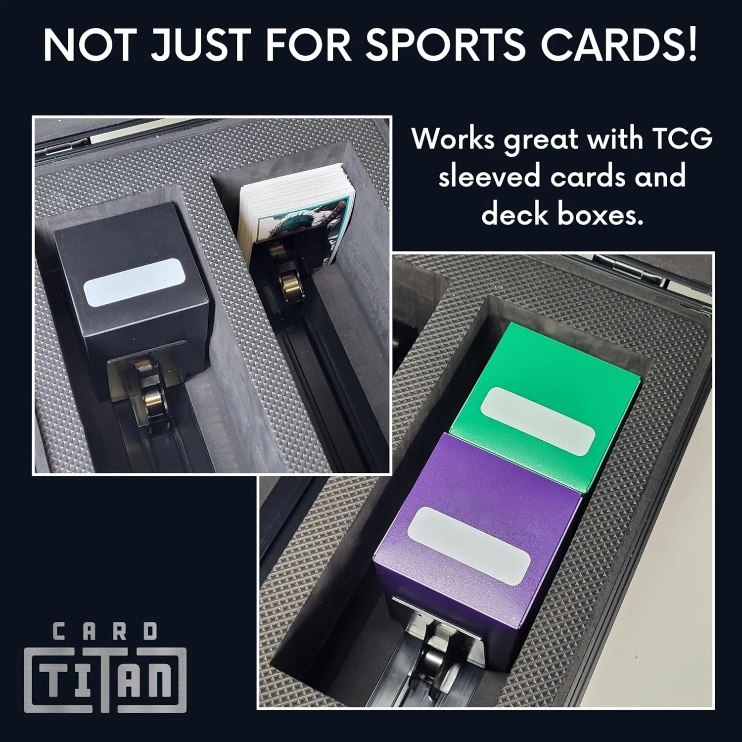 Vault Trading Card Storage Box - Lockable Sports Cards Hard Case with Spring-Loaded Pushers for Top Loaders & Graded Cards - 4 Row