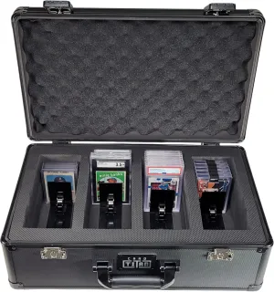 Vault Trading Card Storage Box - Lockable Sports Cards Hard Case with Spring-Loaded Pushers for Top Loaders & Graded Cards - 4 Row