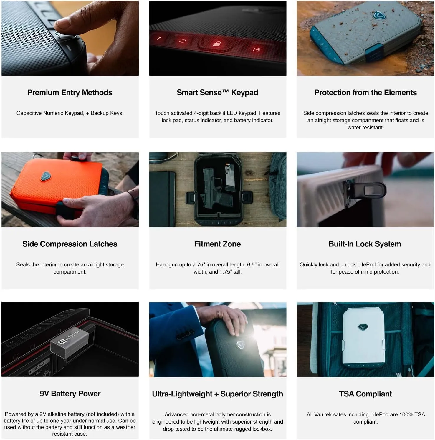 Vaultek Colion Noir Edition LifePod Rugged and Portable Electronic Safe with Keypad
