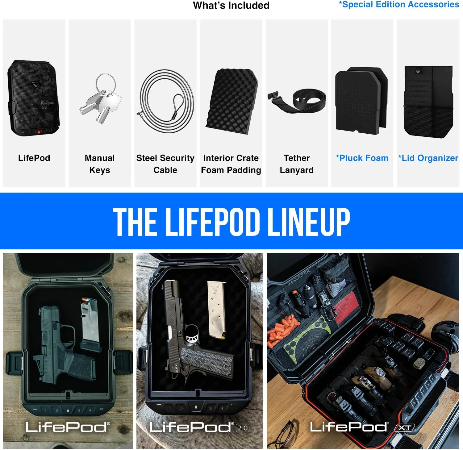 Vaultek Colion Noir Edition LifePod Rugged and Portable Electronic Safe with Keypad