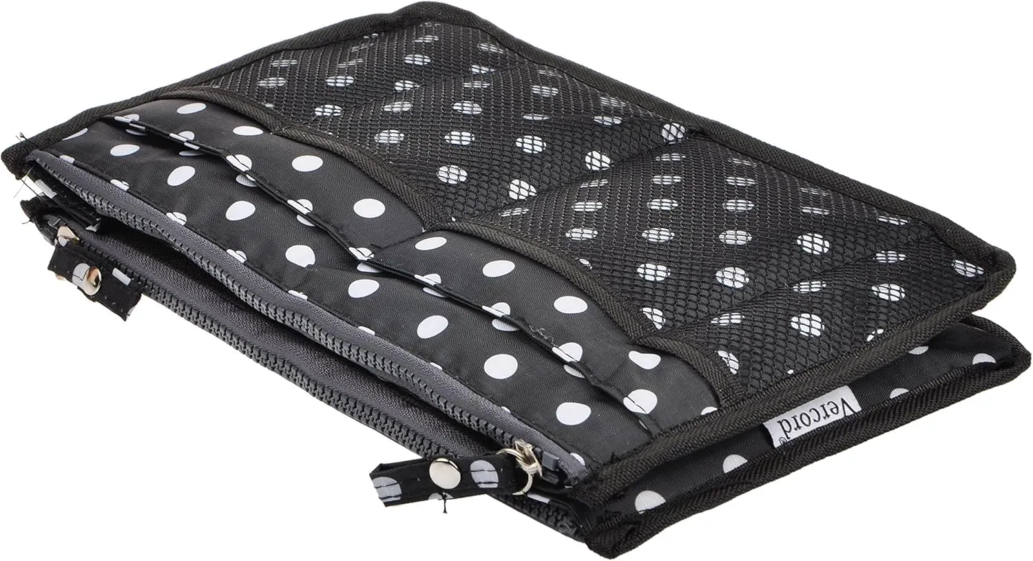 Vercord Updated Purse Handbag Organizer Insert Liner Bag in Bag 13 Pockets Black Dot Small