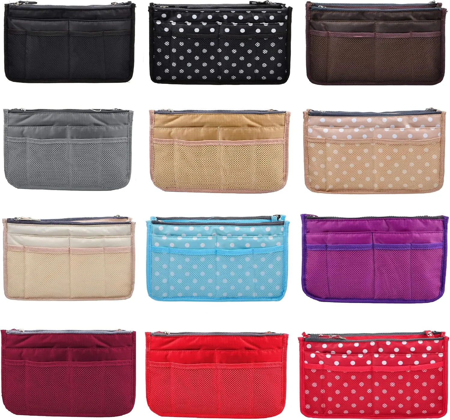 Vercord Updated Purse Handbag Organizer Insert Liner Bag in Bag 13 Pockets Coffee Medium