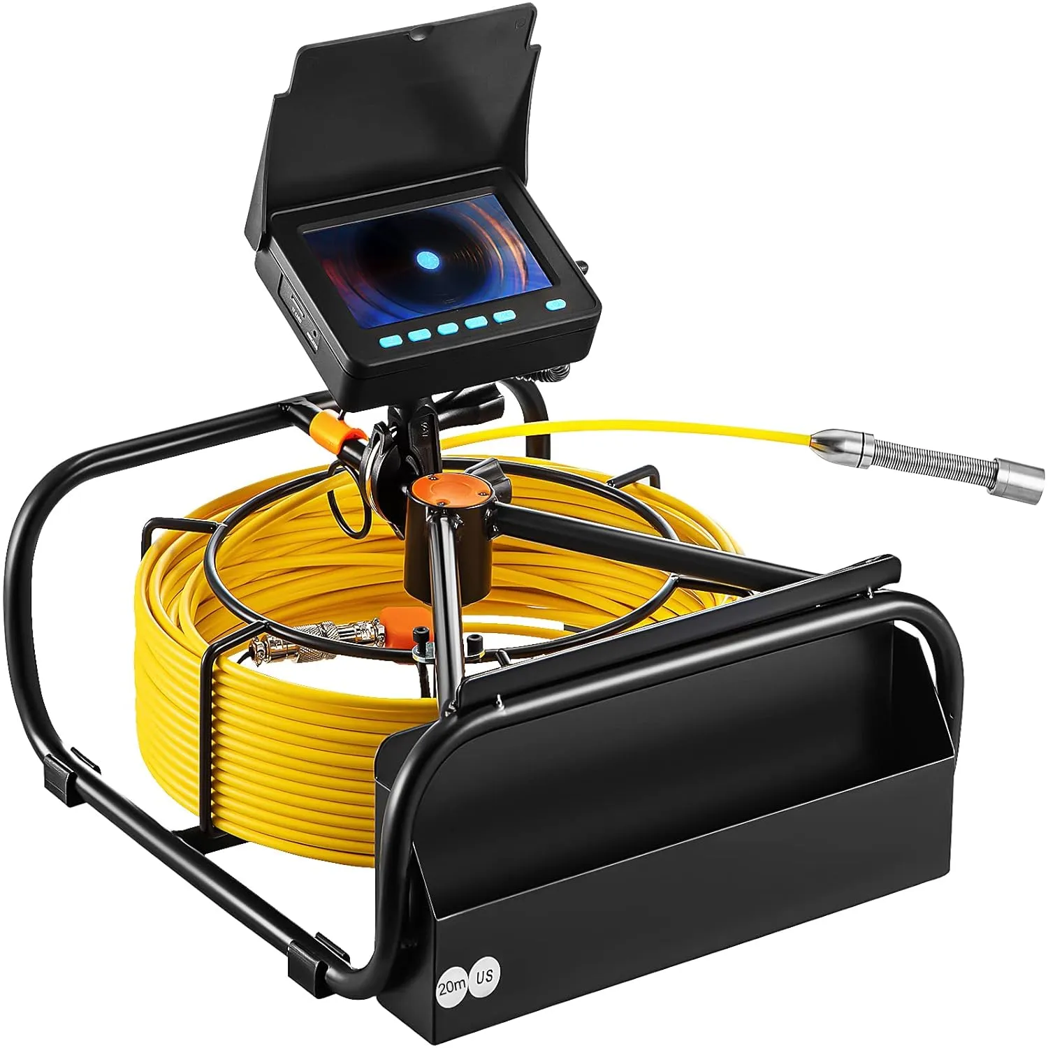 VEVOR Sewer Camera, 65.6 ft/20 m, 4.3" Pipe Drain Inspection Camera with DVR Function and LED Lights, Waterproof IP68 Borescope, Industrial Endoscope for Home Wall Duct Drain Pipe Plumbing