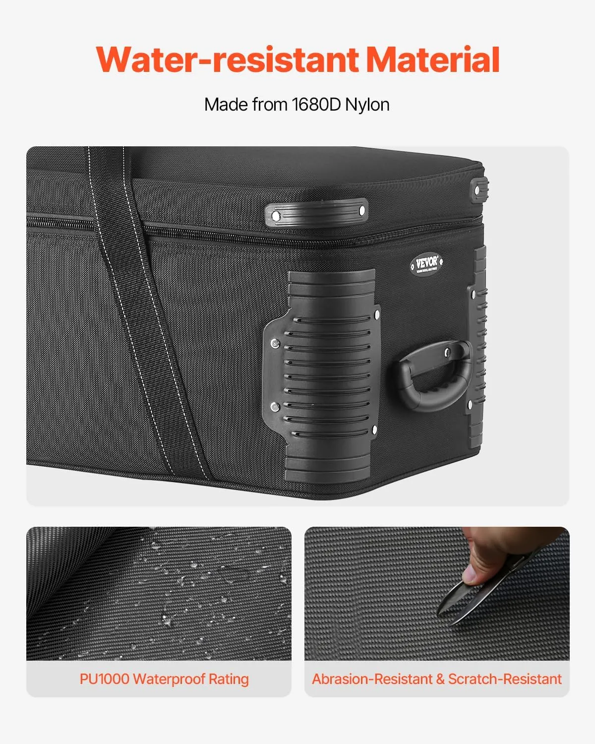 VEVOR Studio Equipment Trolley Case, Rolling Camera Bag, Carrying Bag with Wheels Straps Padded Compartment Handle, for Light Stands, Tripods, Telescopes