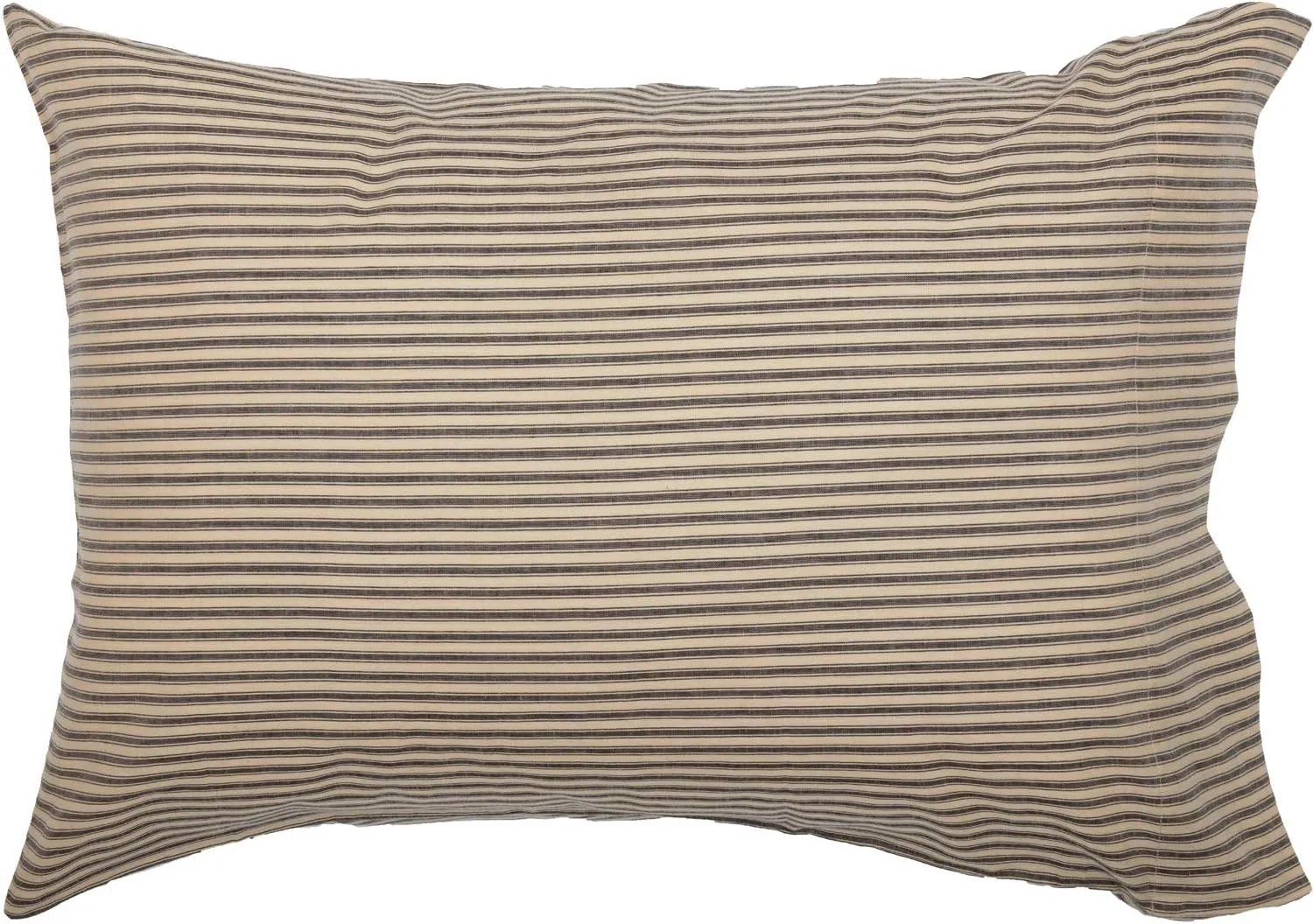 VHC Brands Sawyer Mill Ticking Stripe Pillowcase, Charcoal Gray, 21x30, Set of 2