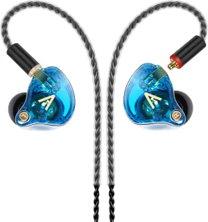 Vibes 202 Wired Earbuds - HiFi in Ear Monitor Headphones – Professional Noise-Isolating Ear Buds - Clear Sound, Deep Bass & Comfort-Fit IEM Earphones - MMCX to 3.5mm, Silver Plated Cord, Carrying Case