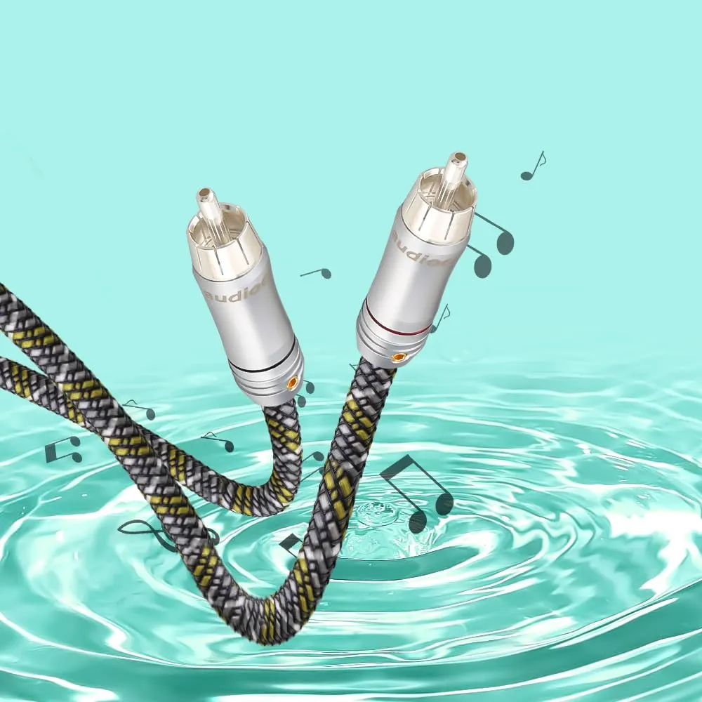 Viborg Audiocrast A52 HI-End 6N OFC Copper RCA to RCA Audio Cable Home Theater DVD 2RCA HiFi Cable CD Amplifier (1M)