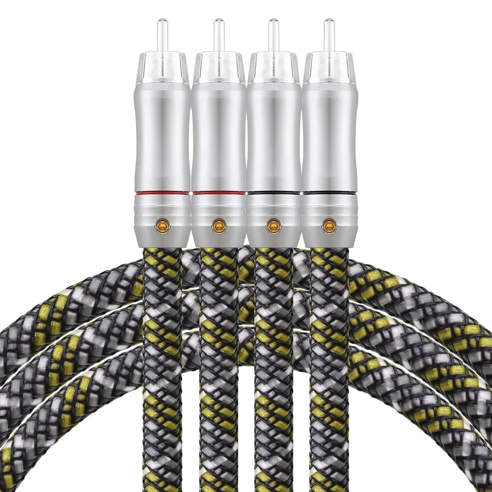 Viborg Audiocrast A52 HI-End 6N OFC Copper RCA to RCA Audio Cable Home Theater DVD 2RCA HiFi Cable CD Amplifier (1M)