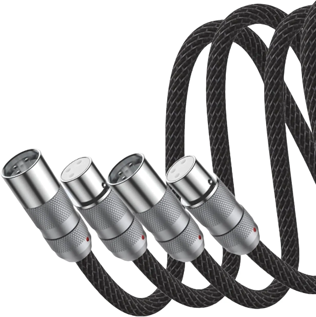 Viborg Hi-end XLR Cable 3.3FT Audio Signal Cable Multiplex Pure Copper 4 Cores 4MM2 Mic 3 Pin Interconnect Cable HiFi XLR Male to Female XLR Microphone Cable for Mixer Soundbox Amplifiers