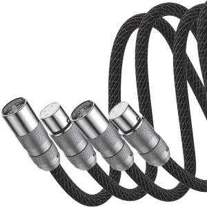 Viborg Hi-end XLR Cable 3.3FT Audio Signal Cable Multiplex Pure Copper 4 Cores 4MM2 Mic 3 Pin Interconnect Cable HiFi XLR Male to Female XLR Microphone Cable for Mixer Soundbox Amplifiers
