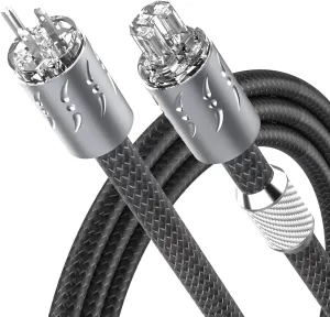 Viborg HiFi Power Cable, 5FT, Hi-end Power Cord, 2x9AWG, 16pcs Multiplex Copper Conductor AC Audiophile Power Wire Mains Cord with US IEC C15 for Power Filter, Turntable, Amplifier, CD, DAC