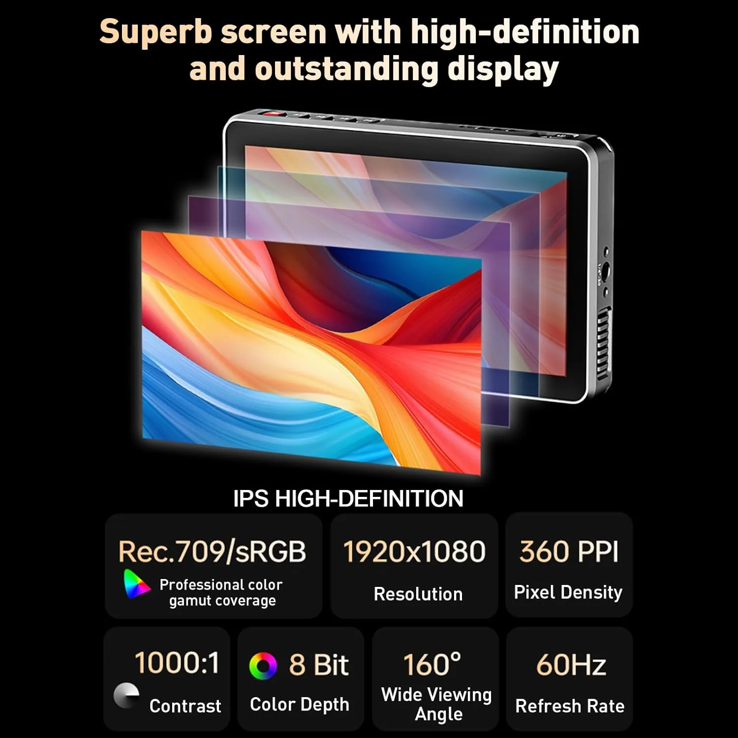 VILTROX DC-X3 2000Nit Camera Field Monitor - 6" 4K Touchscreen HDMI/SDI IPS DSLR Monitor with Sunshade Hood/Battery 3D LUT 160 Super Wide View Angle