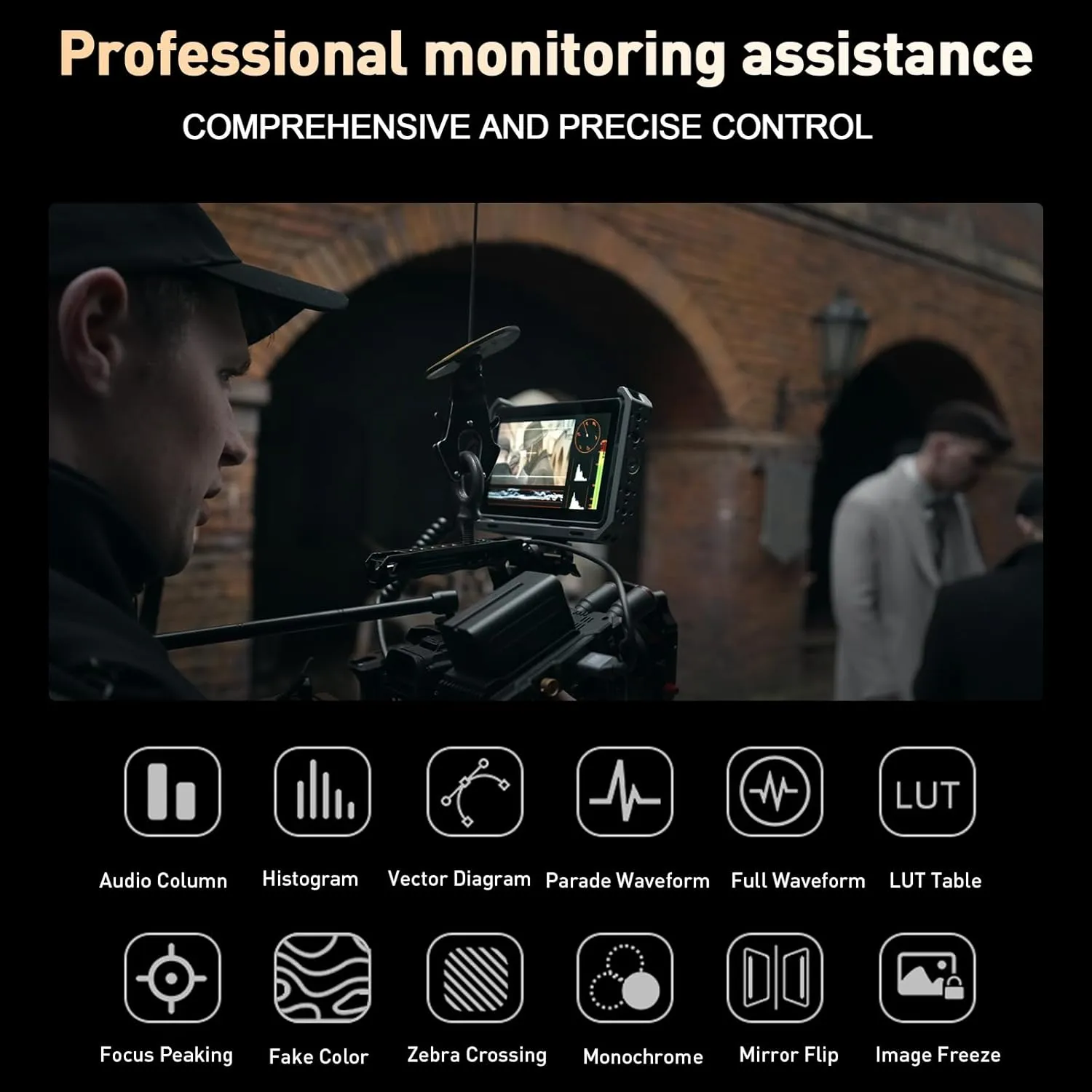 VILTROX DC-X3 2000Nit Camera Field Monitor - 6" 4K Touchscreen HDMI/SDI IPS DSLR Monitor with Sunshade Hood/Battery 3D LUT 160 Super Wide View Angle