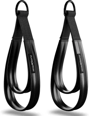 Vinyl Covered Double Loop Straps for Pilates Equipment - D-Ring Padded Fitness Straps for Studio & Home Gym Workouts