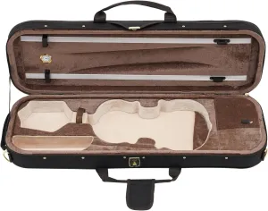 Violin Case, 4/4 Full Size Professional Hard Shell Violin Case with Built-in Hygrometer, Soft Velvet and High-Density Foam Protect Violin, Lightweight Travel Violin Case
