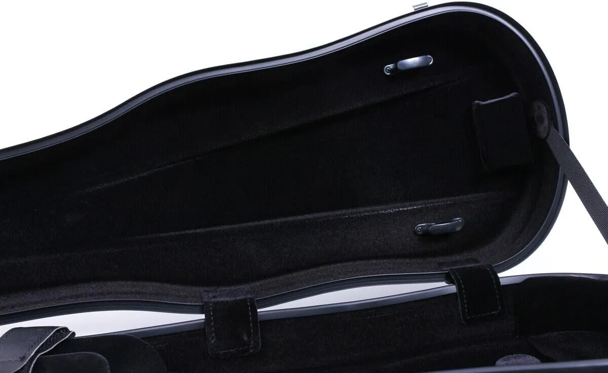 Violin Hard Case 4/4 full size Light weight Carbon fiber hard shell Sturdy Protective Violin Flight Case with Adjustable Backstraps and Convenient Locking Buckle, 1.54kg, Black