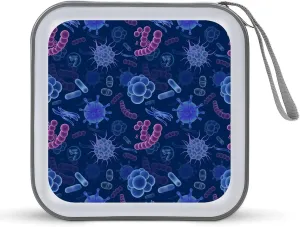 Viruses and Microbes Fashion CD Case Wallet Portable DVD Holder Organizer Box for Home Travel Car