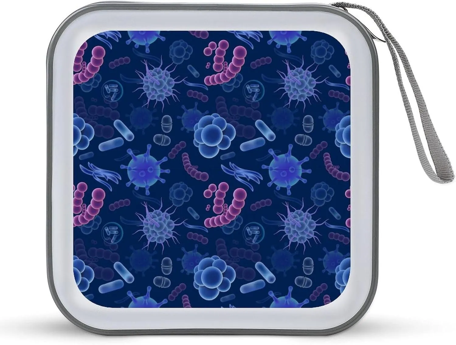 Viruses and Microbes Fashion CD Case Wallet Portable DVD Holder Organizer Box for Home Travel Car