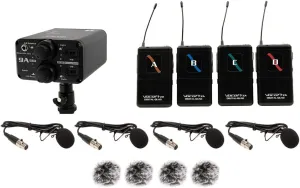 VocoPro - Portable Four Lavalier Field/Camera-Mountable Wireless Microphone System. (VCOFIELD-Quad-B4)
