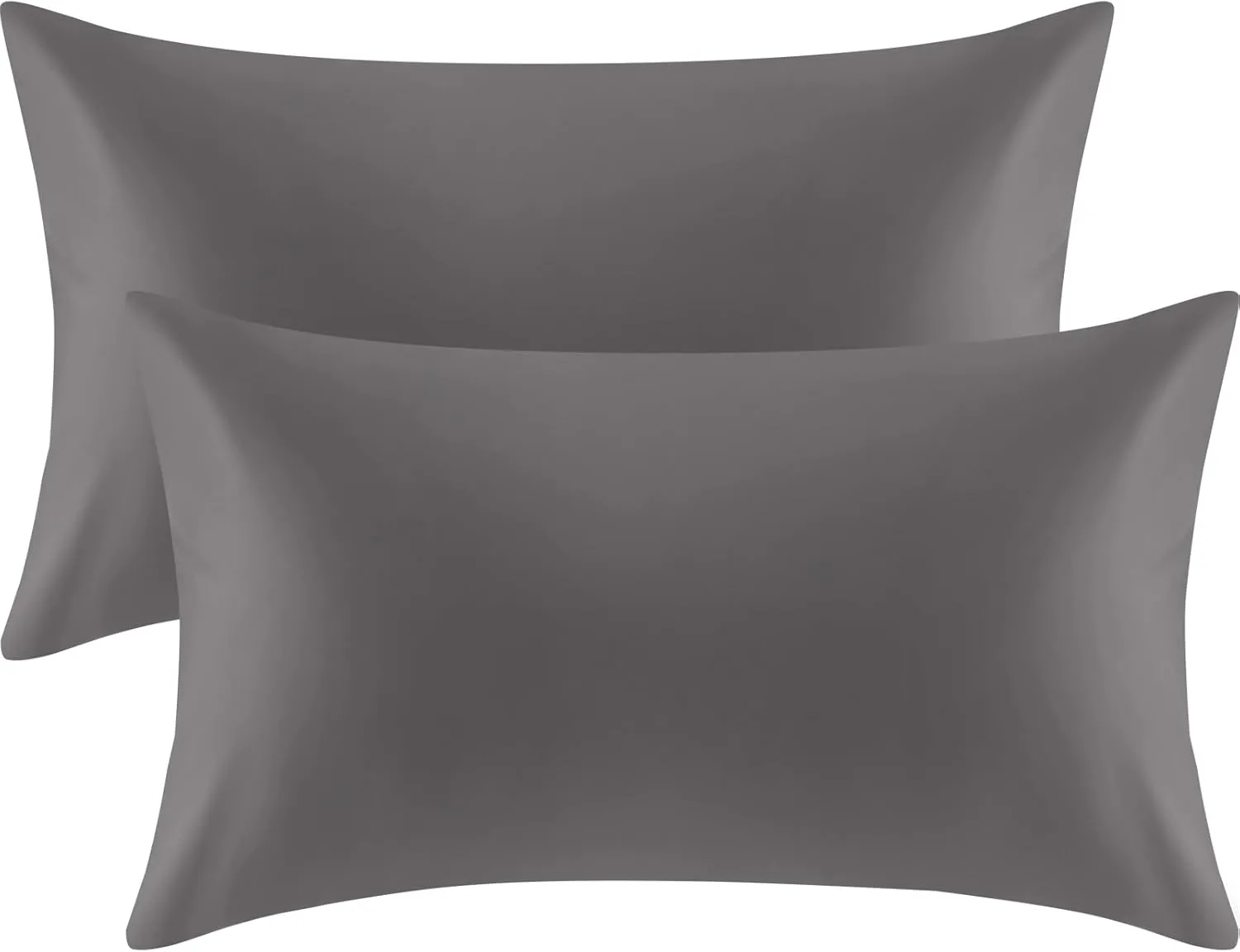 Warmstar 100% Organic Cotton Pillow Cases Set of 2, Pillow Cases Queen Size Satin Weave Soft Hypoallergenic GOTS Certified Pillowcases Breathable Envelope Pillowcass,20x30 Inches,Dark Grey