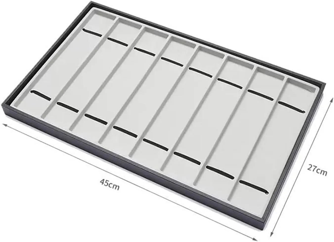Watch Box Organizer 8 Grid Shop Watch Display Trays PU Leather Watch Organizers Large Capacity Watch Holders watch case(Gris)