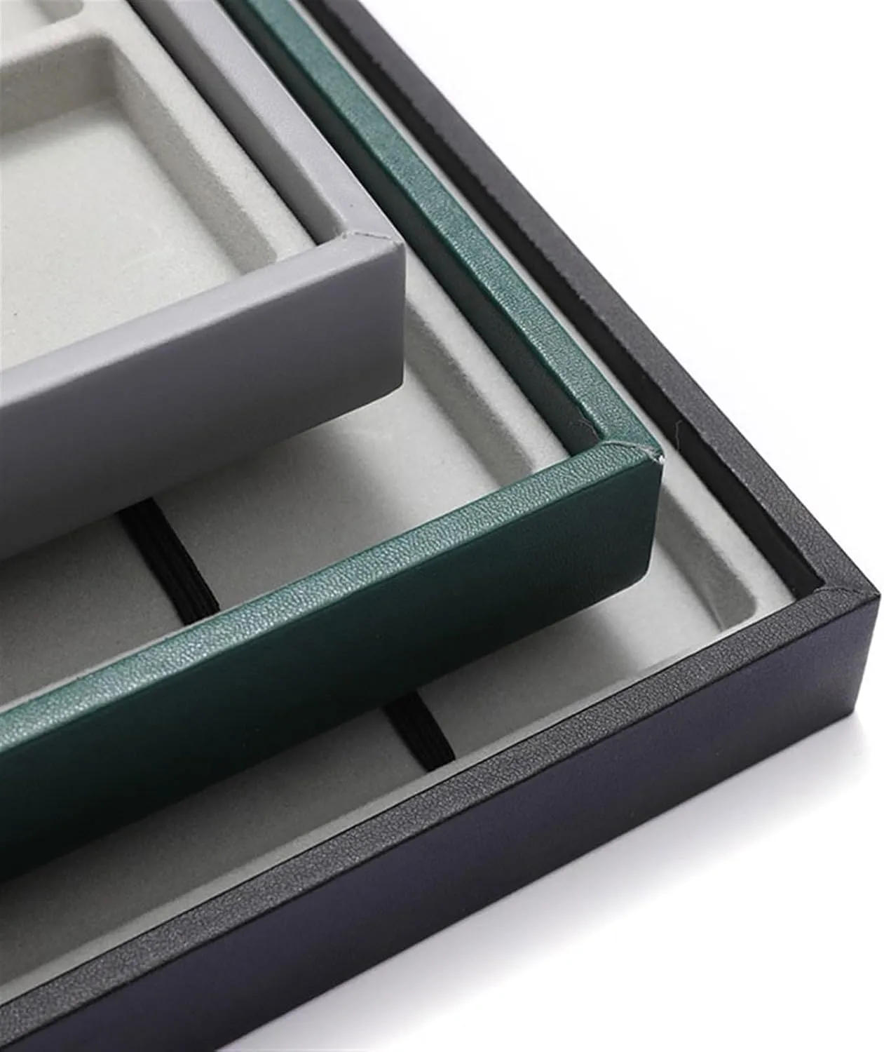 Watch Box Organizer 8 Grid Shop Watch Display Trays PU Leather Watch Organizers Large Capacity Watch Holders watch case(Gris)