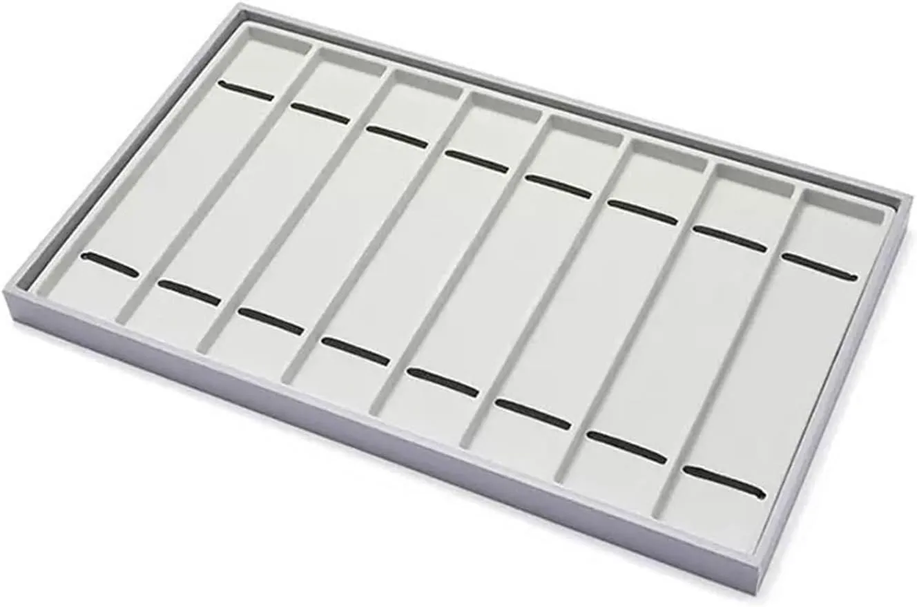Watch Box Organizer 8 Grid Shop Watch Display Trays PU Leather Watch Organizers Large Capacity Watch Holders watch case(Gris)
