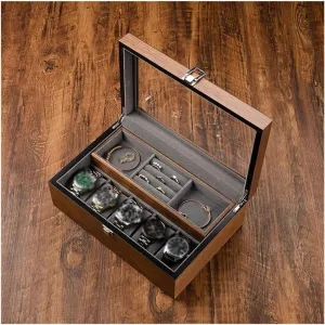 Watch Box Organizer High Grade Walnut Jewelry, Watch Integrated Storage Box Large Capacity Watch Organizer Jewelry Sorting Box (excluding Accessories) watch case