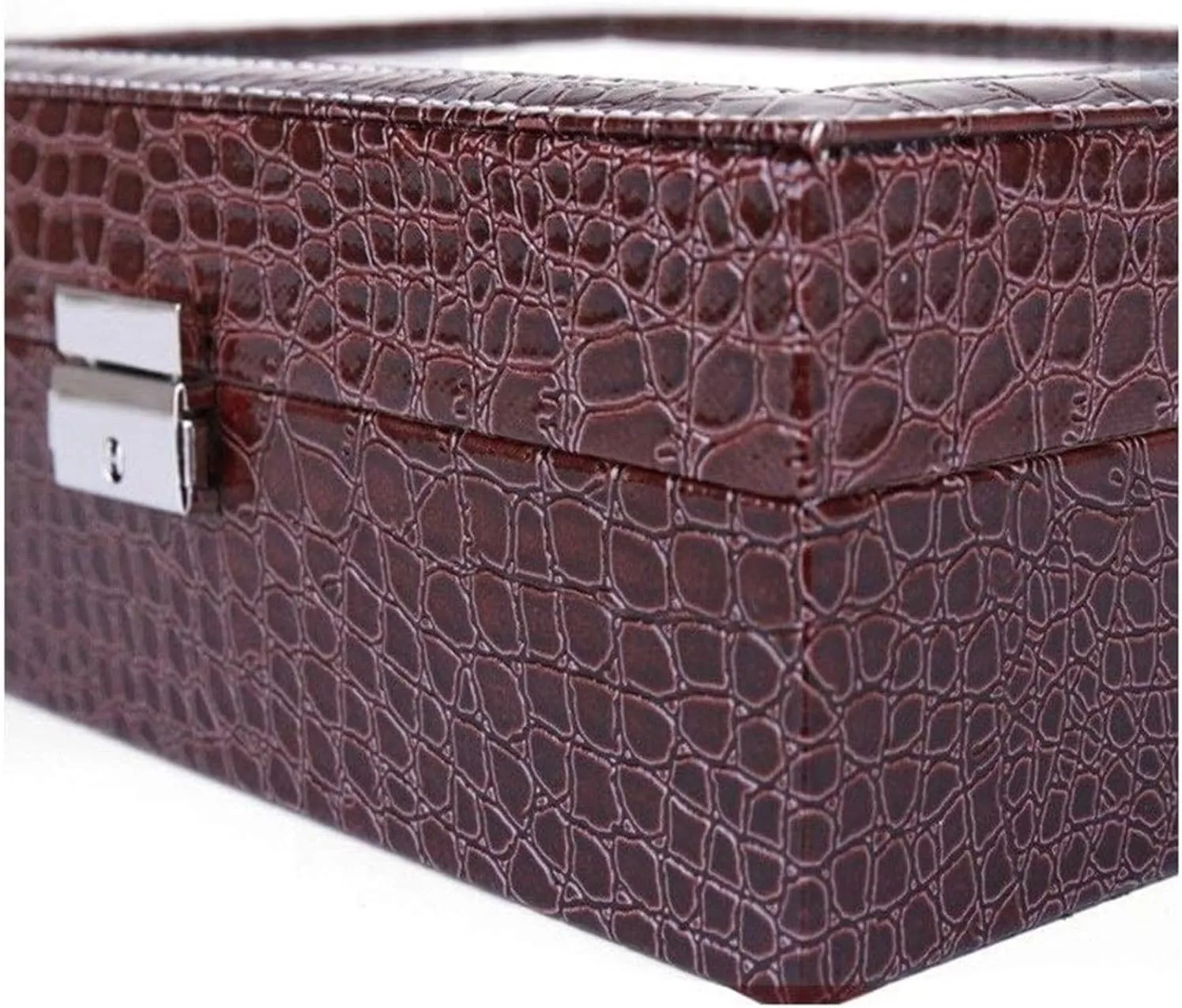 Watch Case,Elegant Large Watch Box Organizer for Men Women with 6 Slots, Transparent top, Portable Leather Watch Holder Mens Watches Case Storage Best for The Husband,