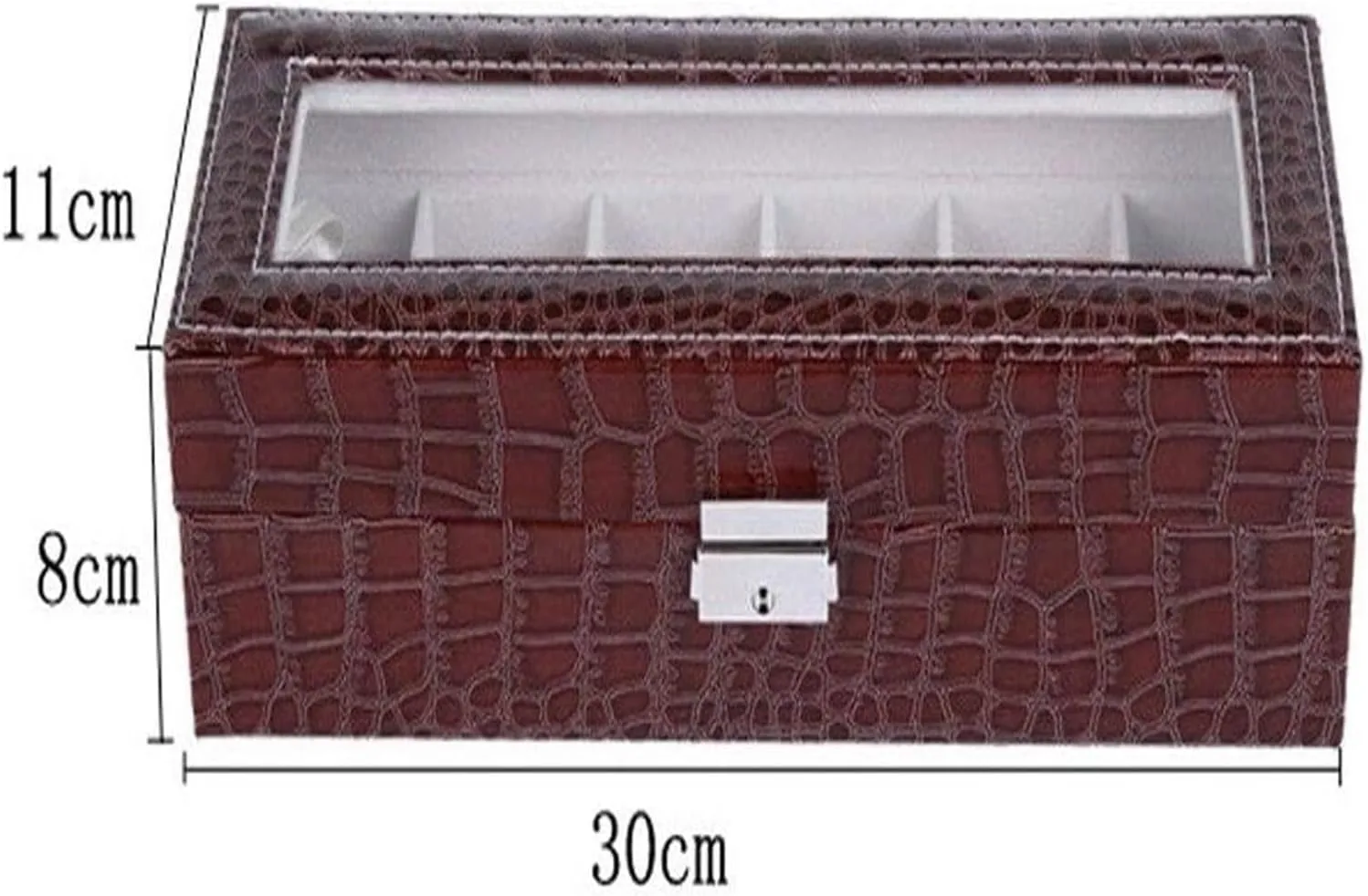 Watch Case,Elegant Large Watch Box Organizer for Men Women with 6 Slots, Transparent top, Portable Leather Watch Holder Mens Watches Case Storage Best for The Husband,