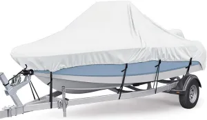 Waterproof Boat Cover for V-Hull and Bass Boats, All-Weather Protection for Boats 17-19Ft Long and 96In Wide
