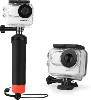Waterproof Case&Floating Hand Grip Compatible with Insta360 GO 3, Protective Underwater Dive Housing Shell with Bracket Accessories for Insta360 GO 3