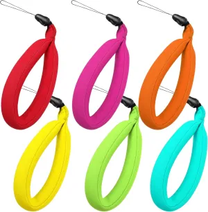 Weewooday 6 Pcs Floating Wrist Strap Waterproof Camera Phone Float Lanyard Foam Floating Band for Camera, Cell Phone, Waterproof Bag, 6 Colors