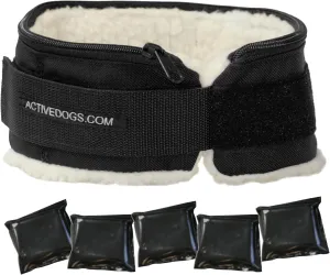 Weighted Dog Training Collar for Muscle Building, Tactical Training, Aggression & Weight Management - 5x1lb Weights & Sheepskin Padded Dog Collar for K9, Bully, Bull Terrier & More
