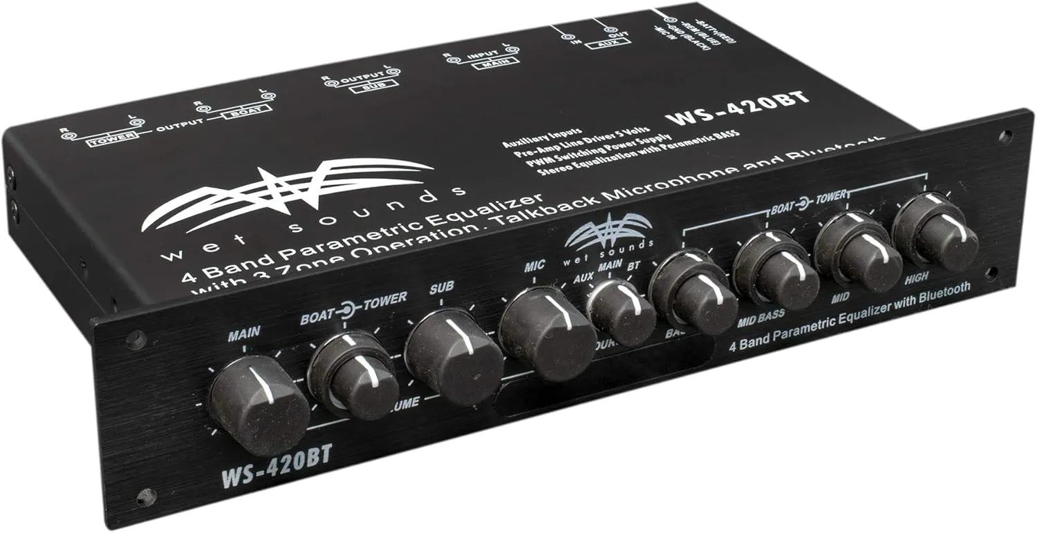 Wet Sounds WS-420 BT Marine Audio Multi Zone Equalizer w/ BT
