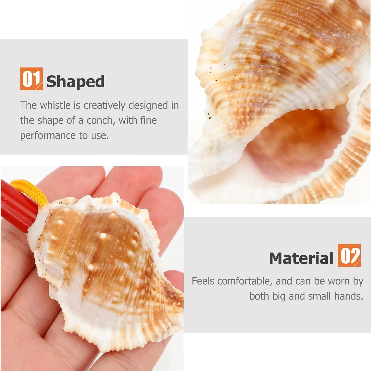 Whistle Necklace, 20 Pcs Small Conch Whistle with Lanyard, Nautical Conch Necklace Creative Funny Musical Whistle Toys Travel Sea Shell Conch Whistle