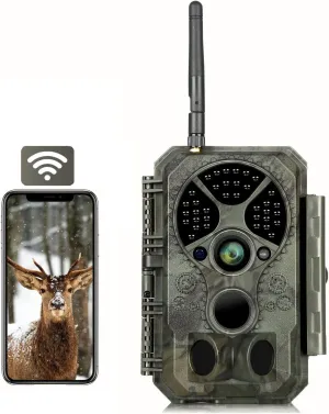 WiFi Trail Camera 32MP 1296P HD Video Infrared Night Vision Motion Detection 120° Wide Angle IP66 Waterproof for Outdoor Wildlife