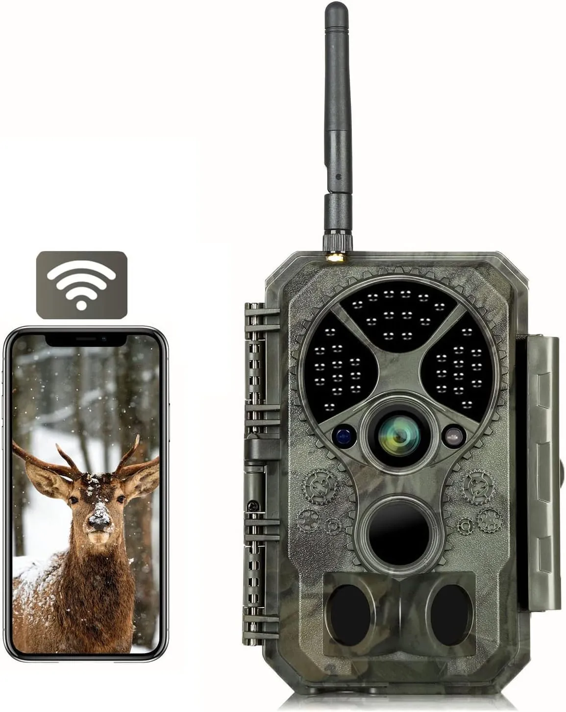 WiFi Trail Camera 32MP 1296P HD Video Infrared Night Vision Motion Detection 120° Wide Angle IP66 Waterproof for Outdoor Wildlife