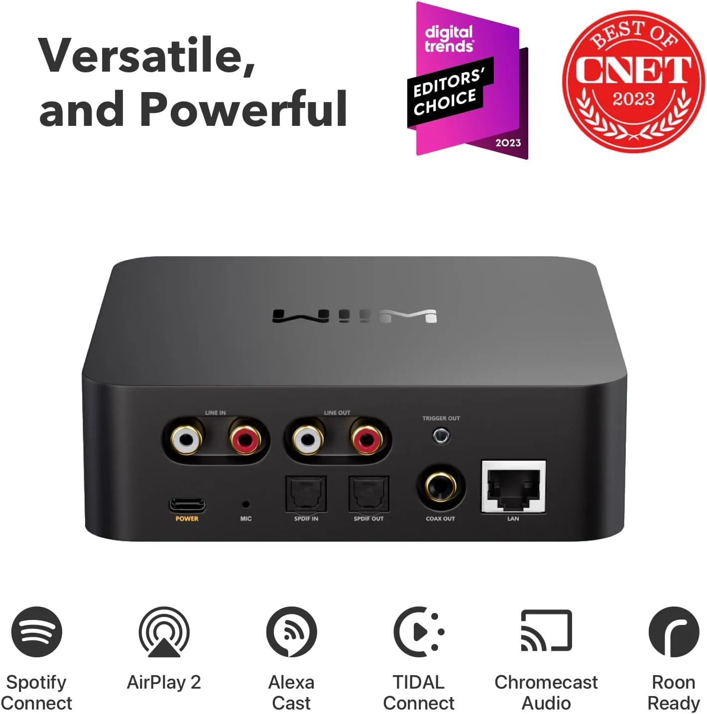 WiiM Pro AirPlay 2 Receiver, Google Cast Audio, WiFi Multiroom Streamer, Compatible with Alexa, Siri and Google Assistant, Stream Hi-Res Audio from Spotify, Amazon Music, Tidal and More