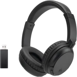 Wireless Bluetooth TV Headphones, HiFi Stereo Over Ear, Soft Earmuffs Lightweight Wireless Headphones with Deep Bass for TV, PC, Cellphone (Black)
