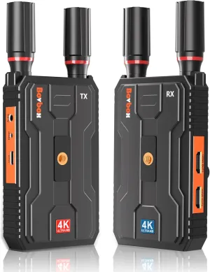 Wireless HDMI Transmitter and Receiver 4K: Plug&Play HDMI Wireless Extender Kit, 5G 820FT HDMI Sender and Receiver with Loopout for Streaming Video and Audio to Monitor from Laptop/PC, Audio Interface