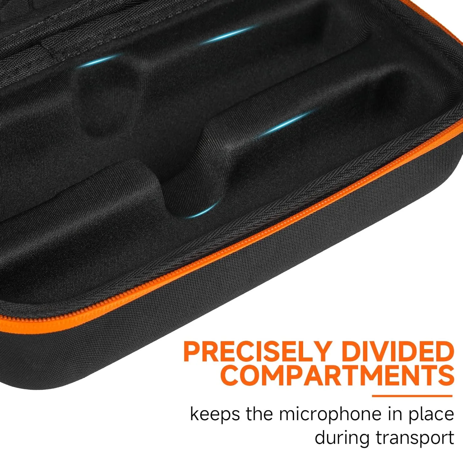 Wireless Microphone Case Compatible with JBL PartyBox Wireless Mic - 2X Digital Wireless Microphones,Protable Mic Travel Bag Storage Box for Receivers,Adapters,AA Batteries,Charger,Black (Box Only)
