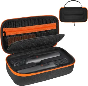 Wireless Microphone Case Compatible with JBL PartyBox Wireless Mic - 2X Digital Wireless Microphones,Protable Mic Travel Bag Storage Box for Receivers,Adapters,AA Batteries,Charger,Black (Box Only)
