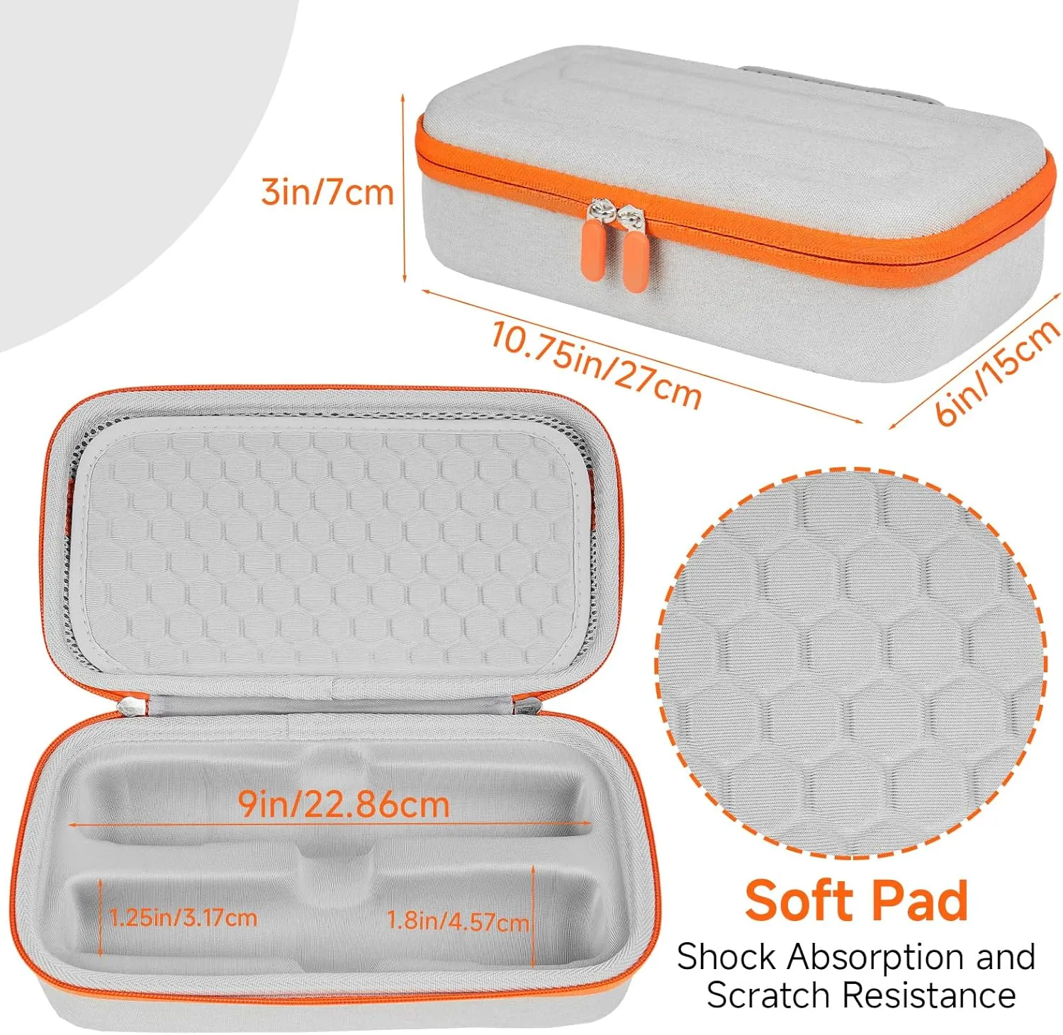 Wireless Microphone Case Compatible with JBL PartyBox Wireless Mic - 2X Digital Wireless Microphones,Protable Mic Travel Bag Storage Box for Receivers,Adapters,AA Batteries,Charger,Grey(Box Only)