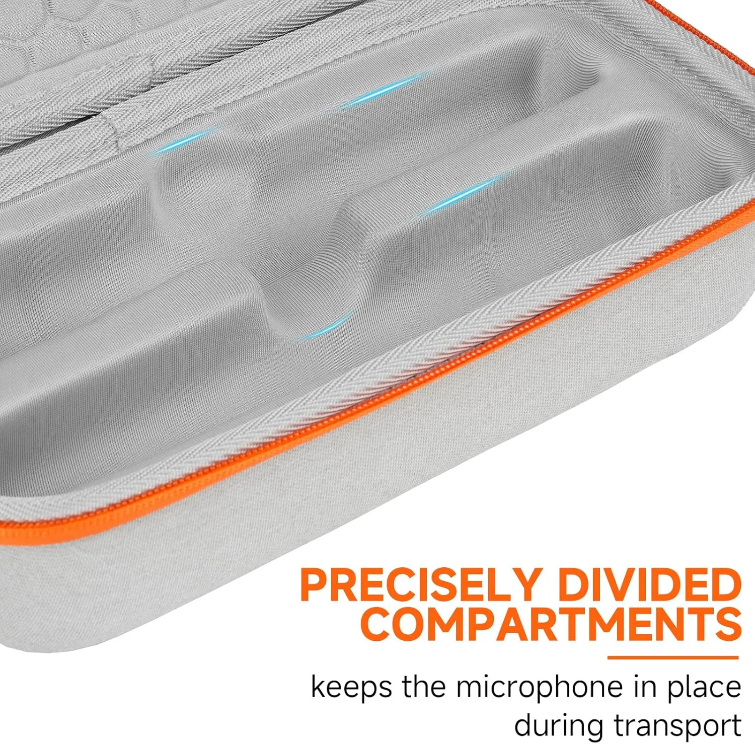 Wireless Microphone Case Compatible with JBL PartyBox Wireless Mic - 2X Digital Wireless Microphones,Protable Mic Travel Bag Storage Box for Receivers,Adapters,AA Batteries,Charger,Grey(Box Only)
