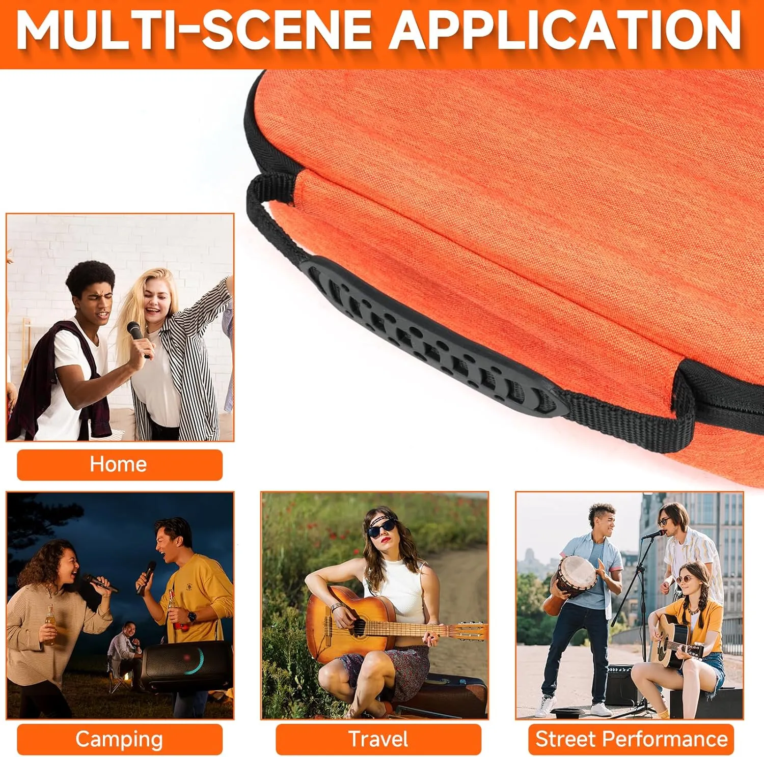 Wireless Microphone Case Compatible with JBL PartyBox Wireless Mic - 2X Digital Wireless Microphones,Protable Mic Travel Bag Storage Box for Receivers,Adapters,AA Batteries,Charger,Orange(Box Only)