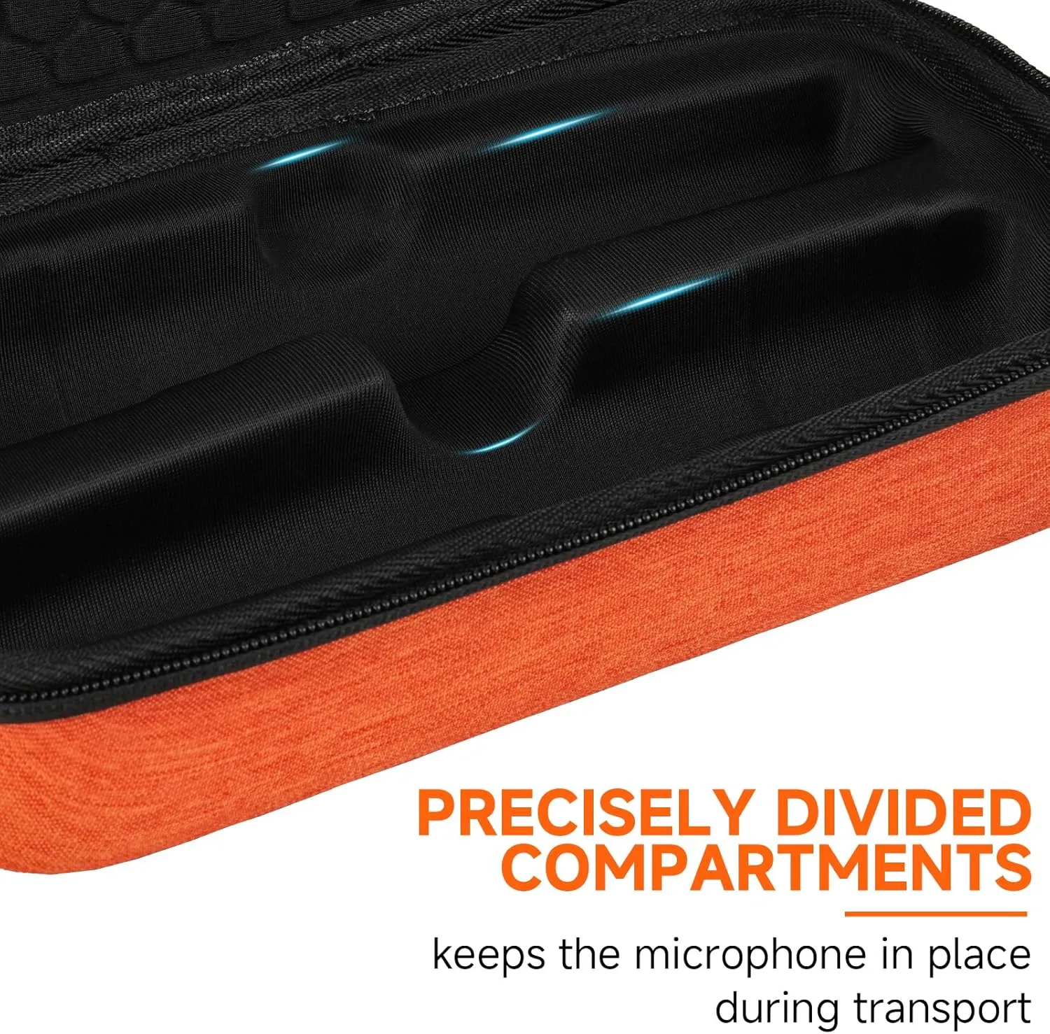 Wireless Microphone Case Compatible with JBL PartyBox Wireless Mic - 2X Digital Wireless Microphones,Protable Mic Travel Bag Storage Box for Receivers,Adapters,AA Batteries,Charger,Orange(Box Only)