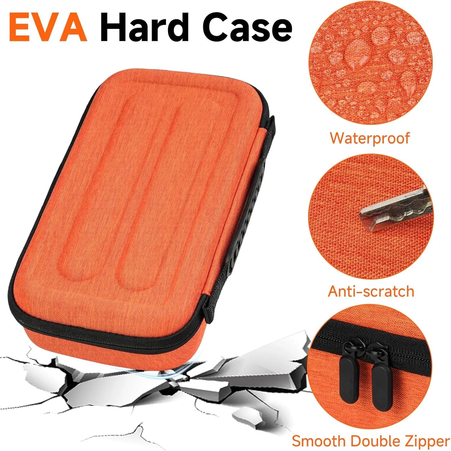 Wireless Microphone Case Compatible with JBL PartyBox Wireless Mic - 2X Digital Wireless Microphones,Protable Mic Travel Bag Storage Box for Receivers,Adapters,AA Batteries,Charger,Orange(Box Only)