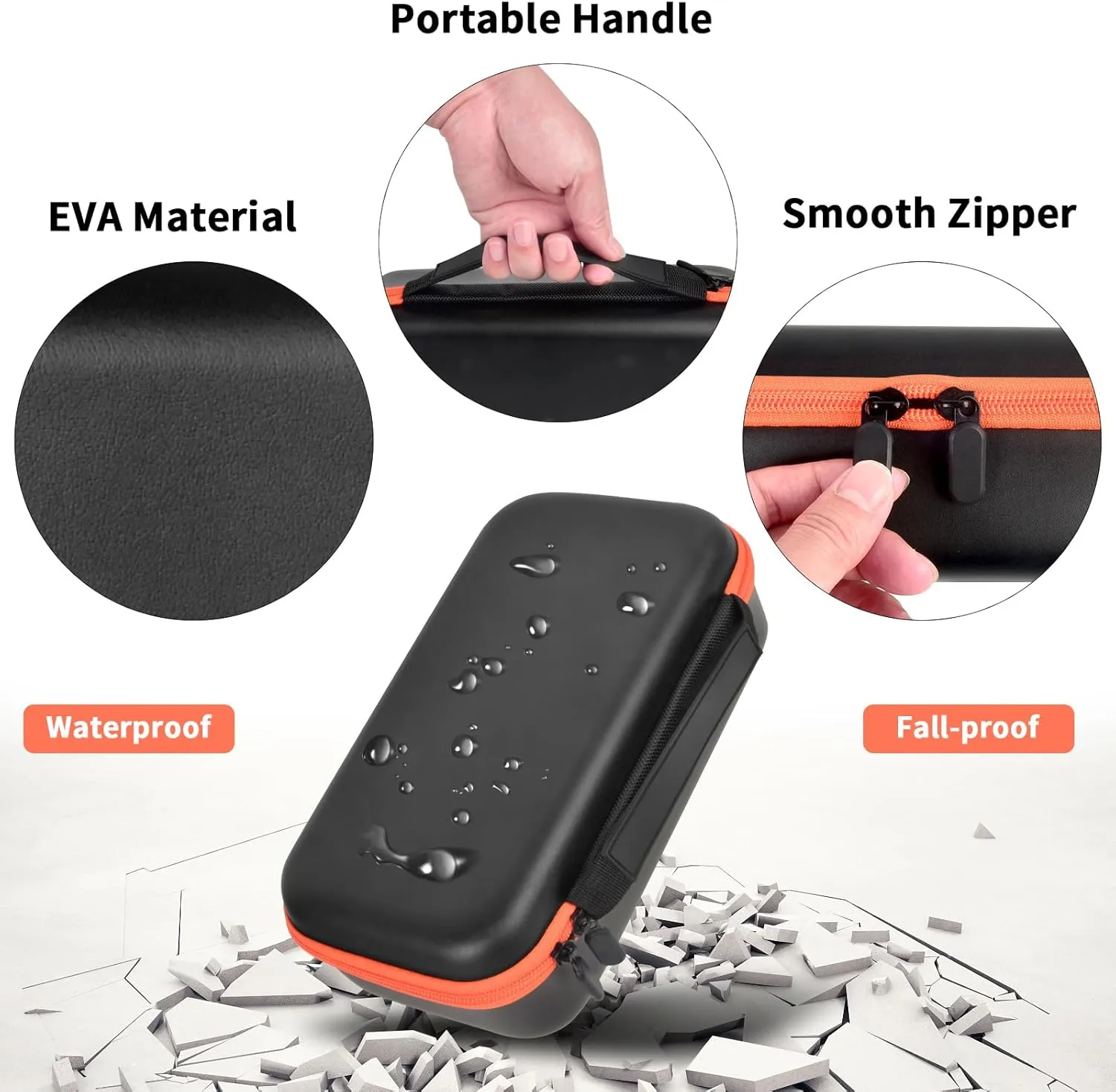 Wireless Microphone Case Compatible with JBL Wireless Two Microphone System, Handheld Dual Mic Travel Bag for Singing or Karaoke for Receivers, Adapters, AA Batteries-Black(Box Only)