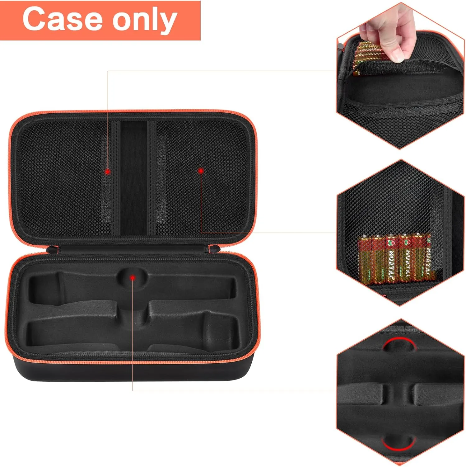 Wireless Microphone Case Compatible with JBL Wireless Two Microphone System, Handheld Dual Mic Travel Bag for Singing or Karaoke for Receivers, Adapters, AA Batteries-Black(Box Only)